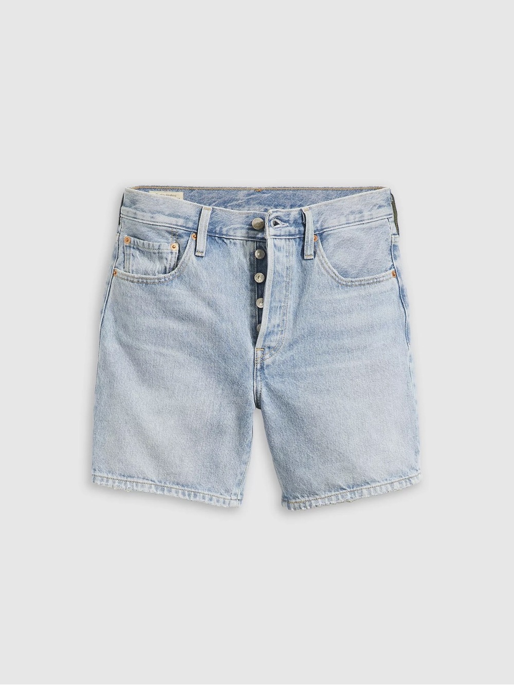 Levi's 501 Mid-Thigh Medium Wash Blue Denim Jean High Rise Shorts size 25
